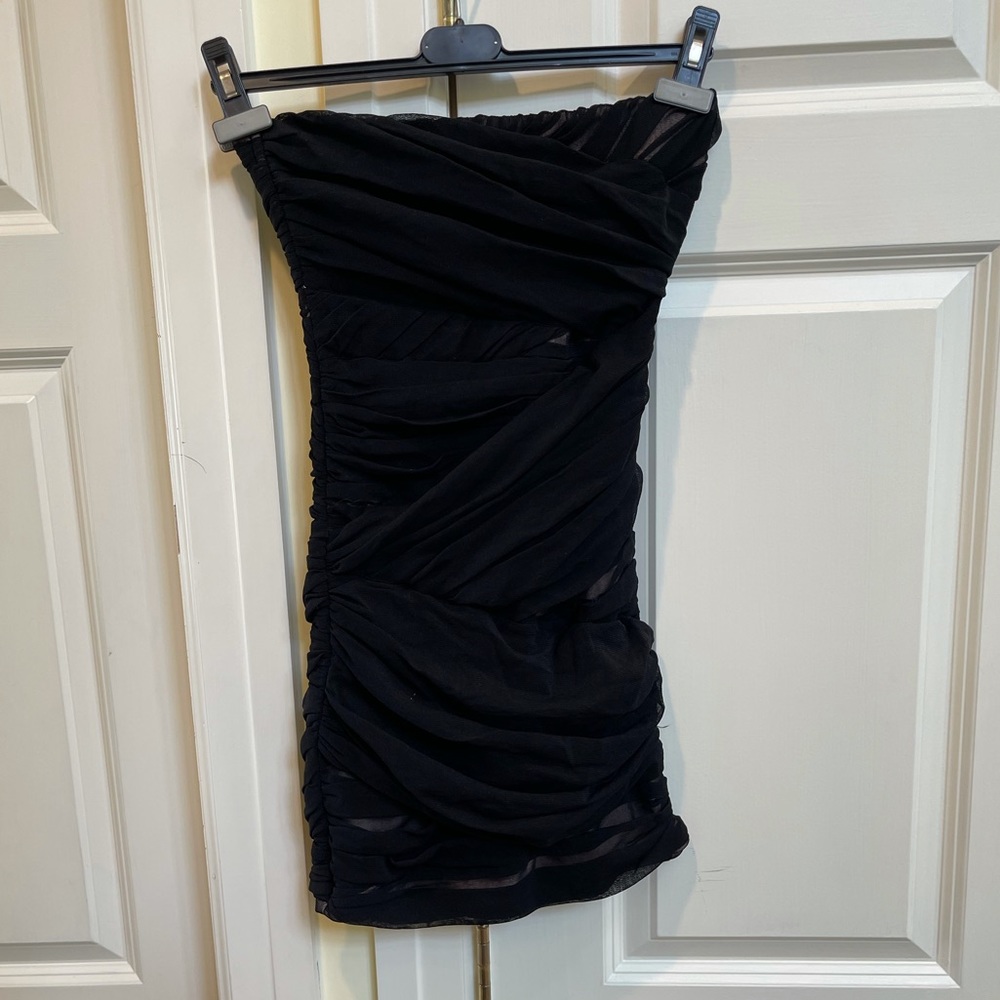 2B.Rych Black Bandage Mesh Mini Strapless Dress - Picture 2 of 8